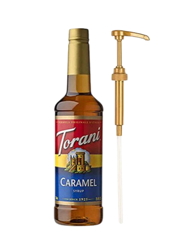 Torani Caramel Classic Syrup & Torani Dispensing Pump (Combo Pack)