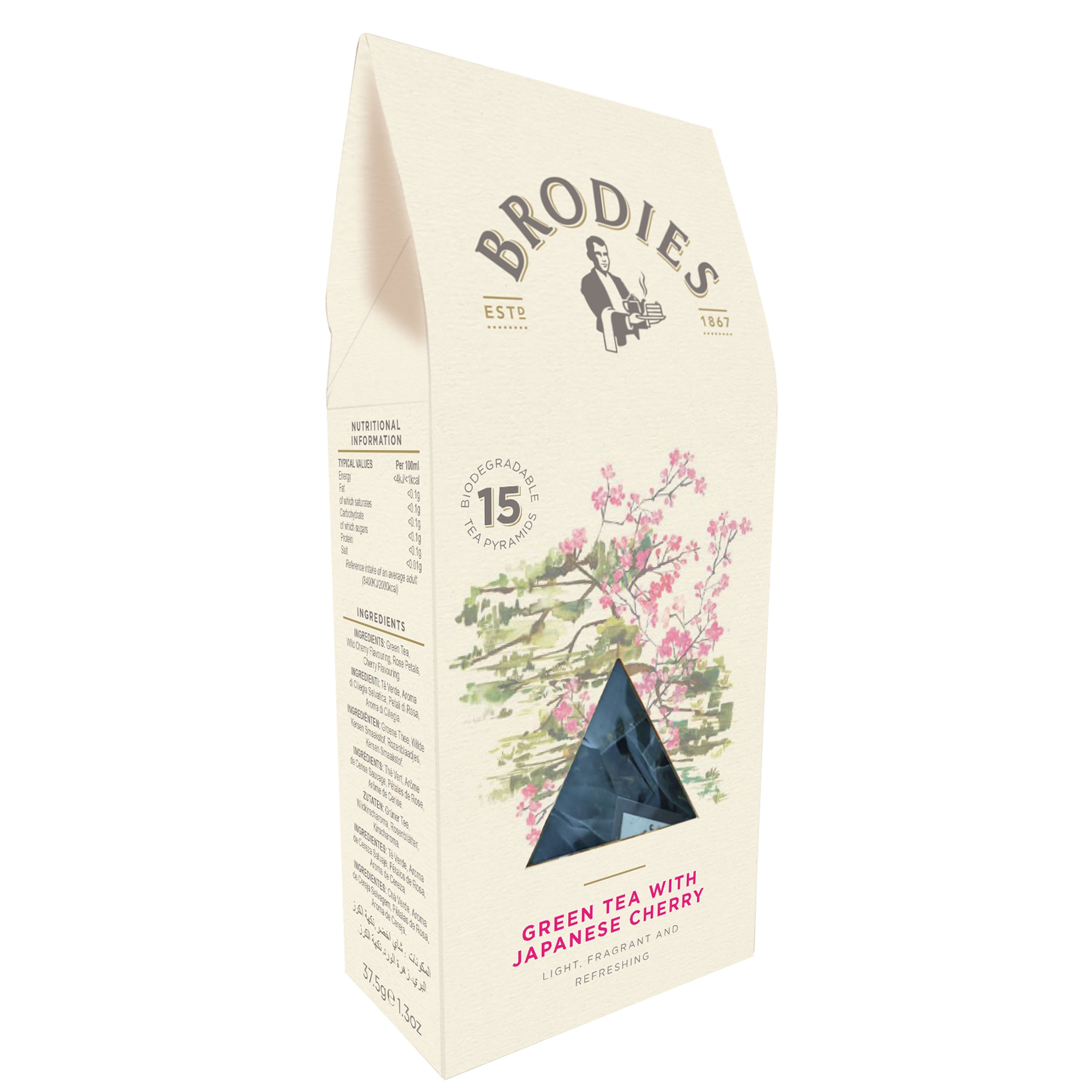 Brodies Japanese Cherry Green Pyramid Tea