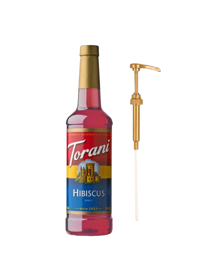 Torani Hibiscus Syrup & Torani Dispensing Pump (Combo Pack)