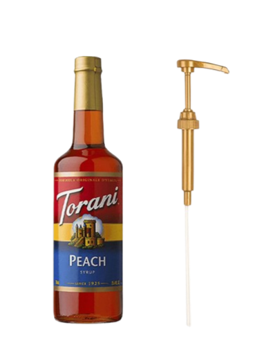 Torani Peach Syrup & Torani Dispencing Pump (Combo Pack)