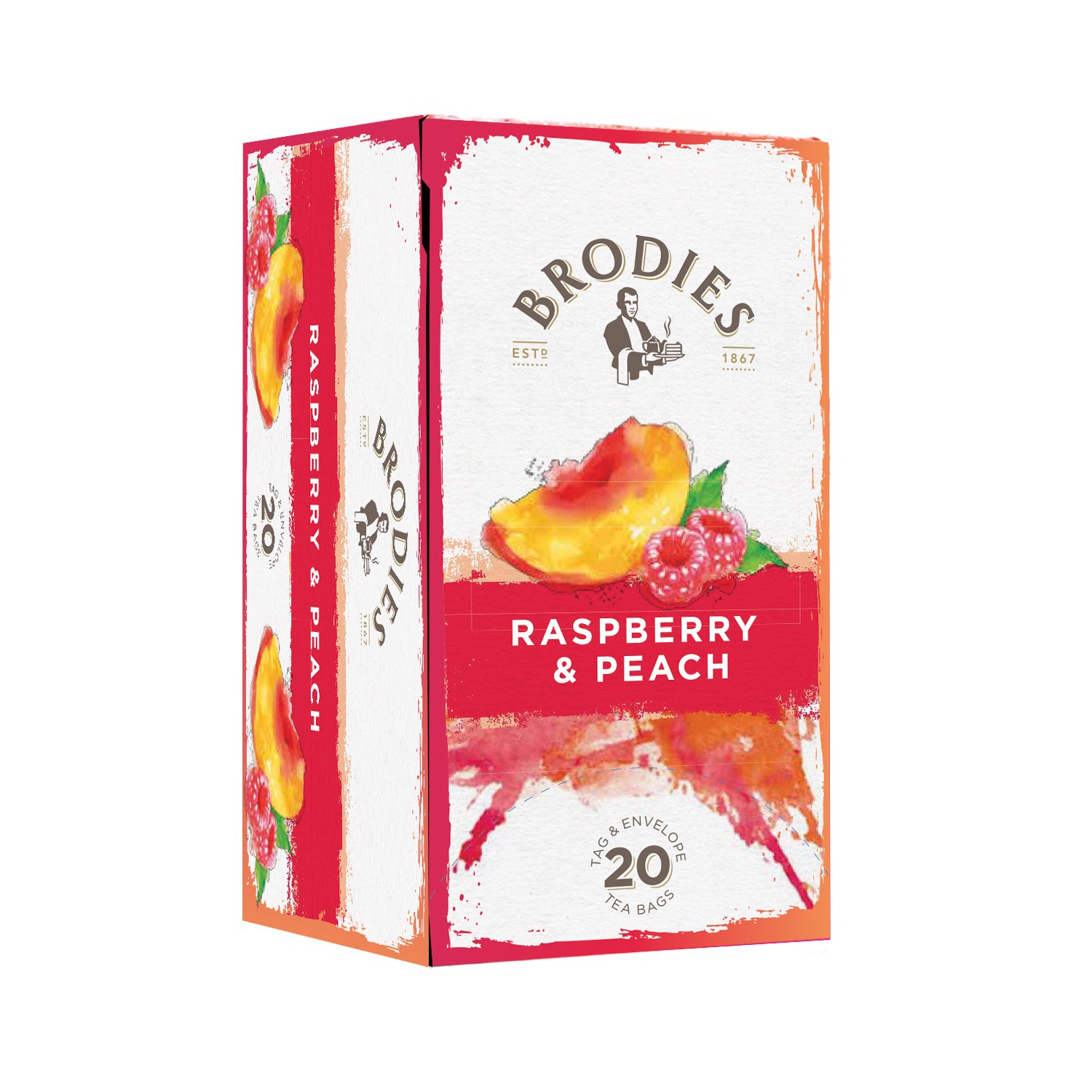 Brodies Raspberry & Peach Tea Bags