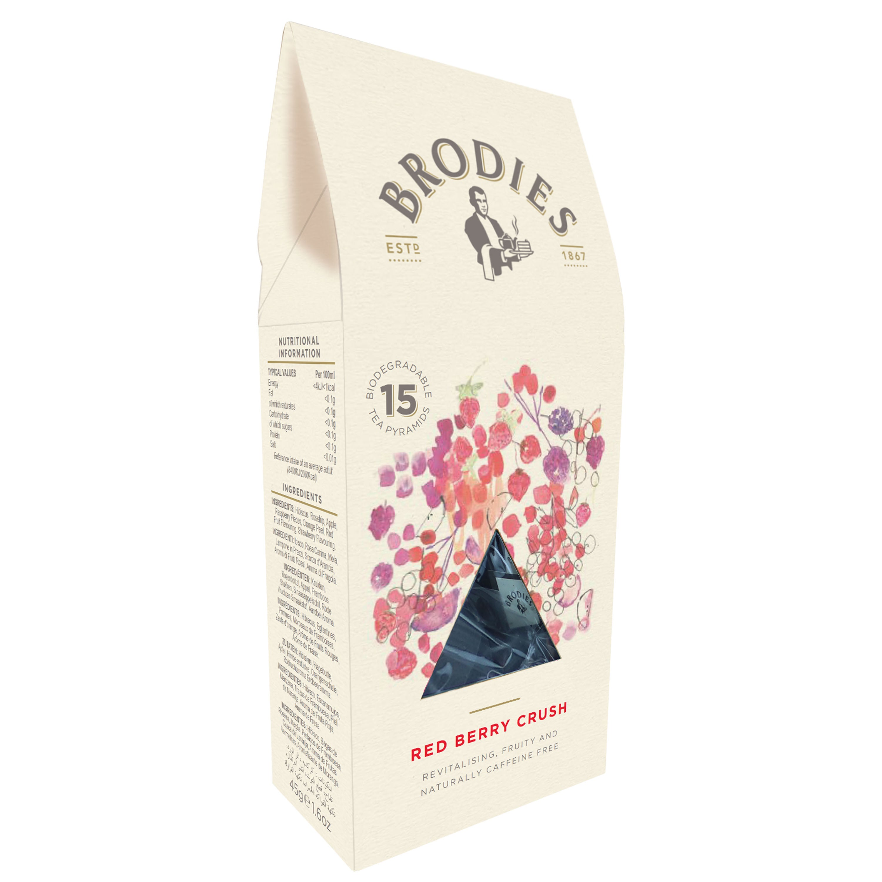 Brodies Red Berry Crush Pyramid Tea