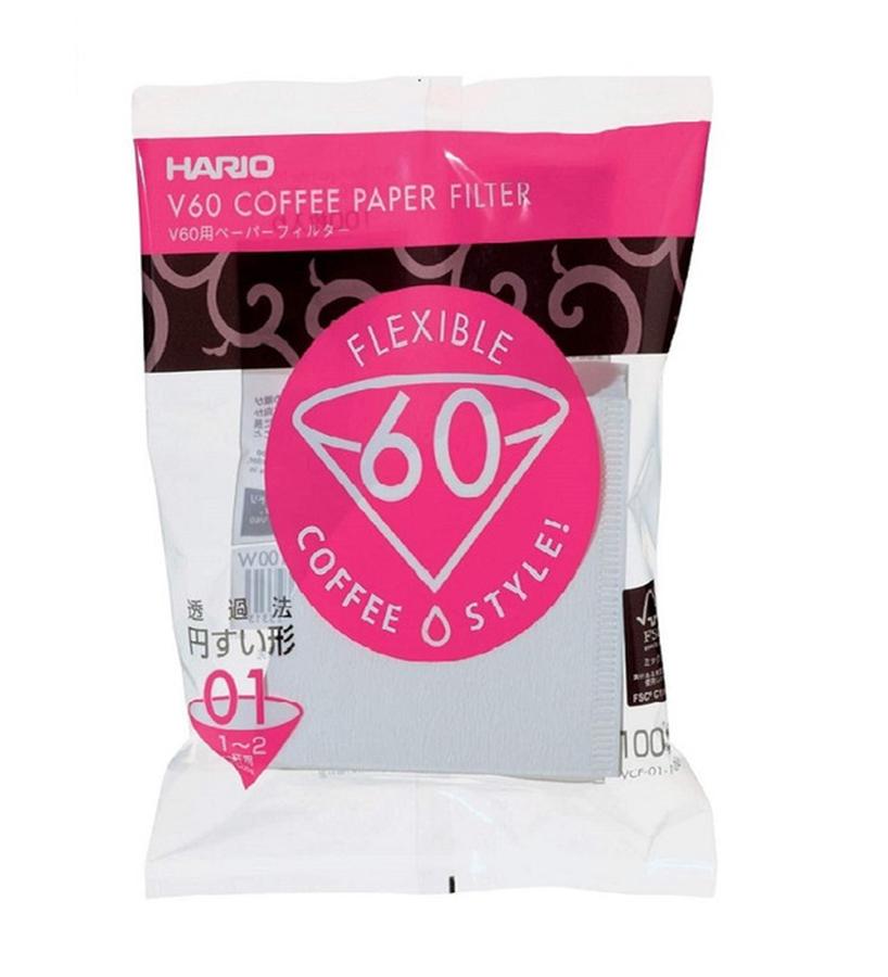 Hario V60 Coffee Paper Filter 01 - 100 Pack