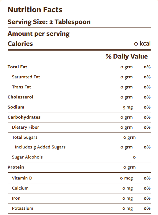 Torani Sugar Free French Vanilla Syrup 750ml