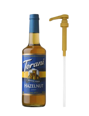 Torani Sugar Free Classic Hazelnut Syrup & Torani Dispensing Pump (Combo Pack)